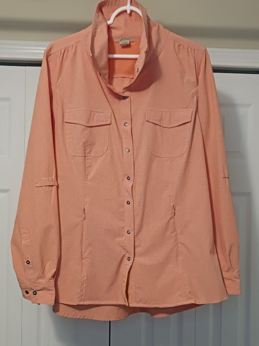#96 - Duluth Trading Orange Snap Button Down Jacket Size L